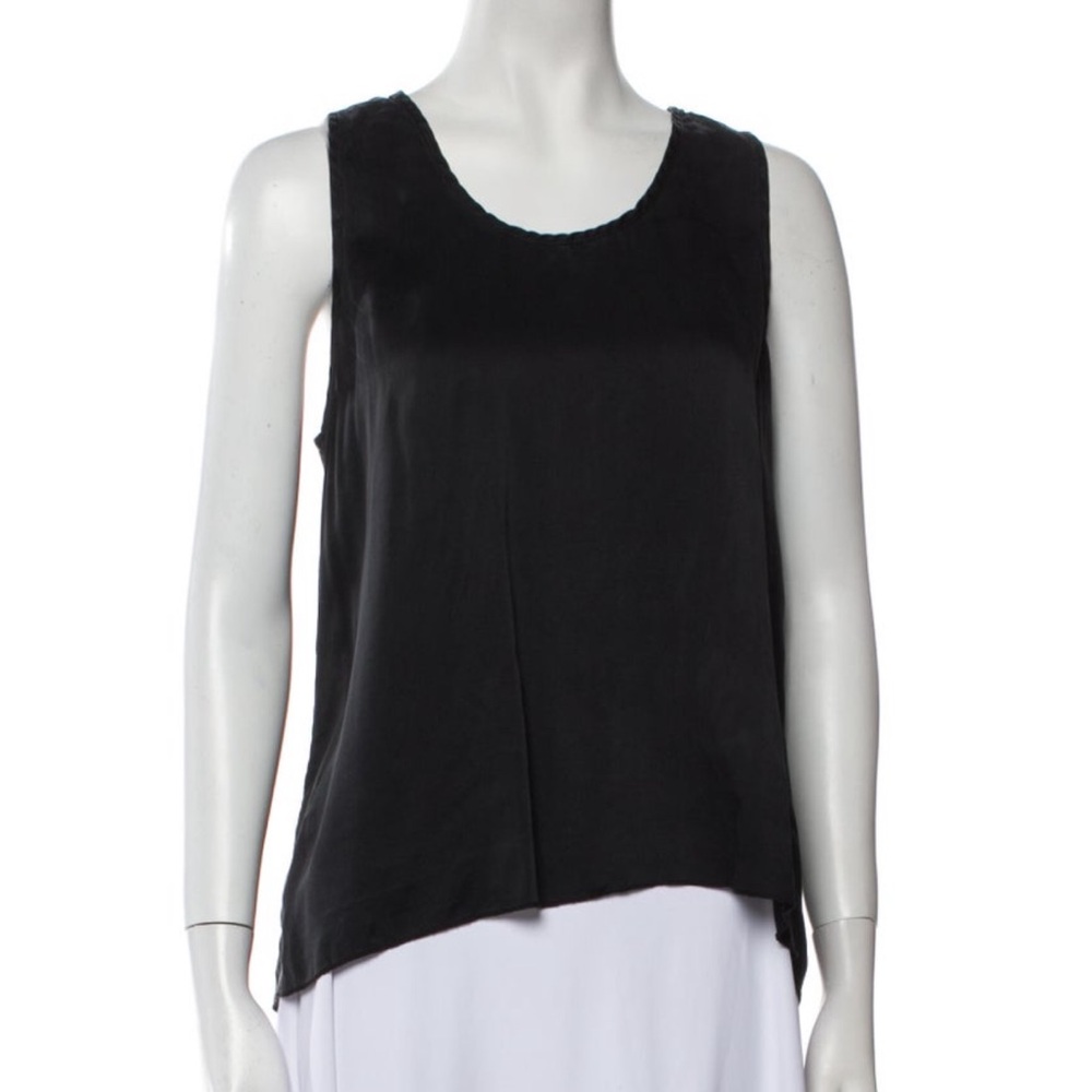 Lunya sleeveless silk tank top sleep shirt pajamas PJ in faded black medium